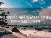 微密圈小抄：看结尾定锤吗→做补全条件→像做口径对齐