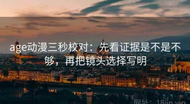 age动漫三秒校对：先看证据是不是不够，再把镜头选择写明