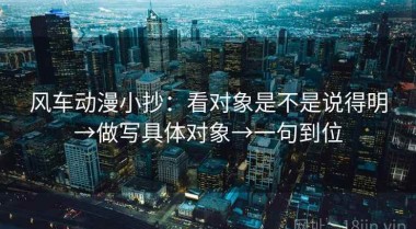 风车动漫小抄：看对象是不是说得明→做写具体对象→一句到位
